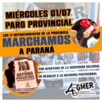 AGMER | Miércoles 01 de julio: PARO